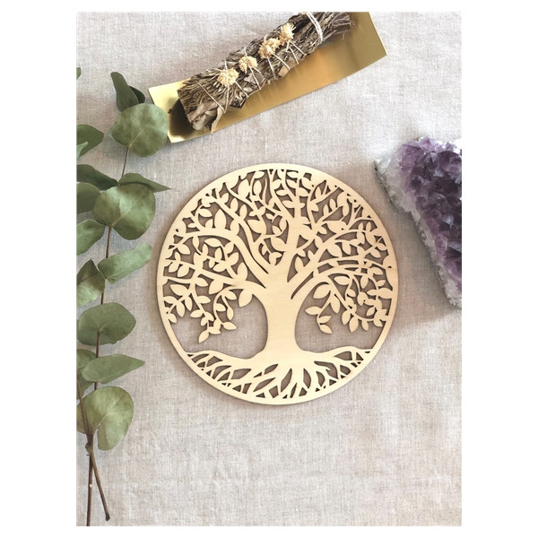 Socle de rechargement en bois Arbre de Vie ajouré 20 cm