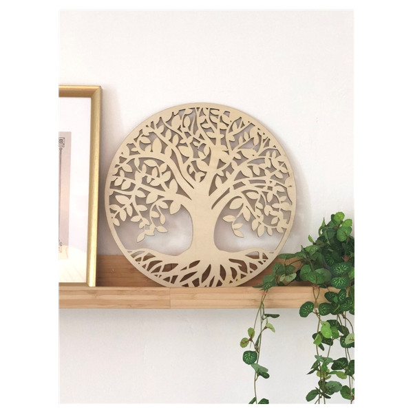 Socle de rechargement en bois Arbre de Vie ajouré 30 cm