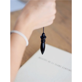 Pendule Thot Buis Noir Gravé et Plombé - 23 gr