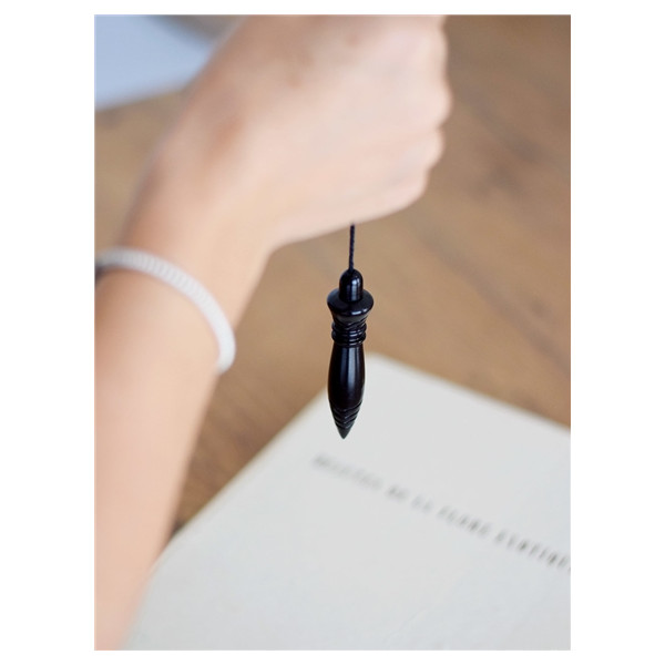 Pendule Thot Buis Noir Gravé et Plombé - 23 gr