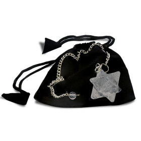 Pendule Cristal de Roche Merkaba 7 Chakra -- 3 cm