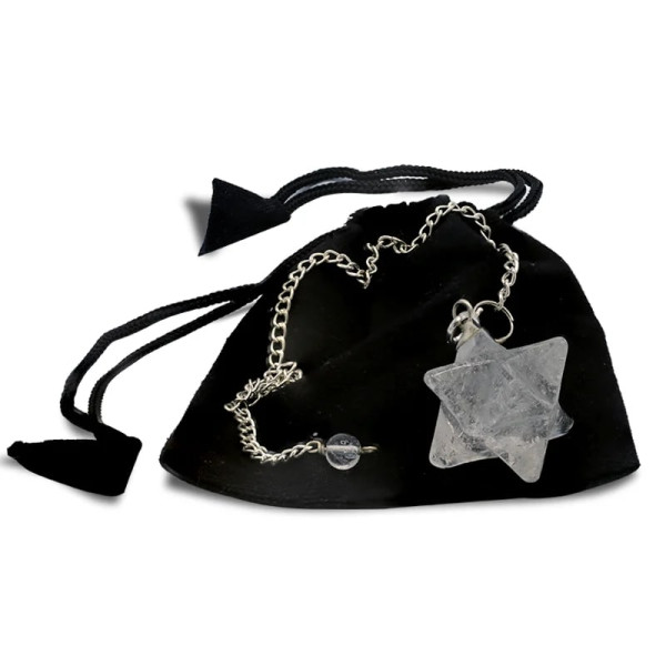 Pendule Cristal de Roche Merkaba 7 Chakra -- 3 cm