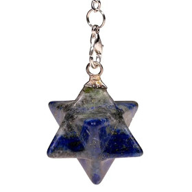 Pendule Lapis Lazuli Merkaba 8 pointes -- 3 cm