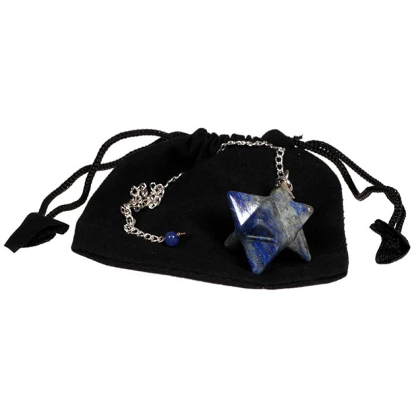 Pendule Lapis Lazuli Merkaba 8 pointes -- 3 cm