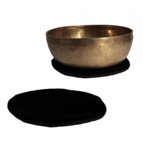 Support plat pour Bol Tibétain - rond noir -- 20x1 cm