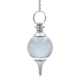 Pendule Cristal de roche 7 Chakra -- 24 g； 4.5 cm