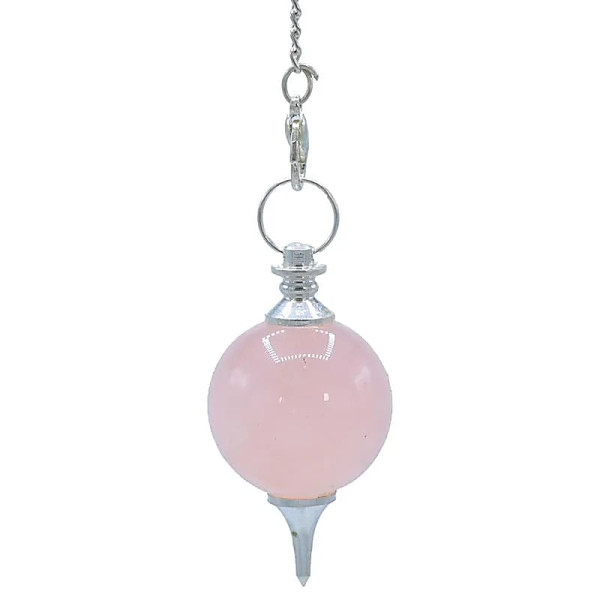 Pendule Quartz rose 7 Chakra -- 24 g； 4.5 cm