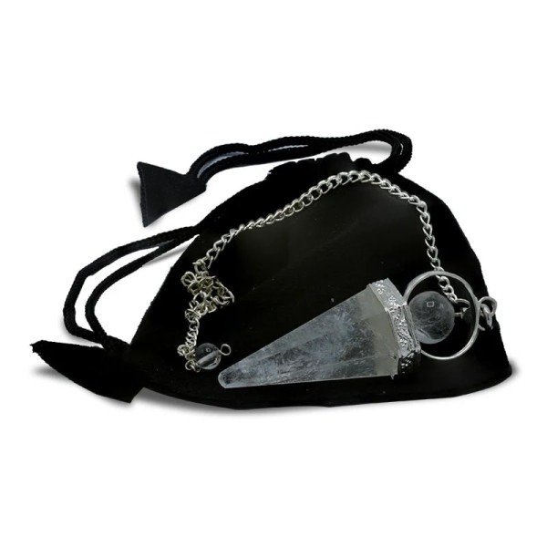 Pendule Divinité pointe et sphère Cristal de roche -- 5 cm