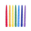Bougies de dîner torsadées Chakra non parfumées lot de 7 -- 23cm