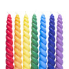 Bougies de dîner torsadées Chakra non parfumées lot de 7 -- 23cm