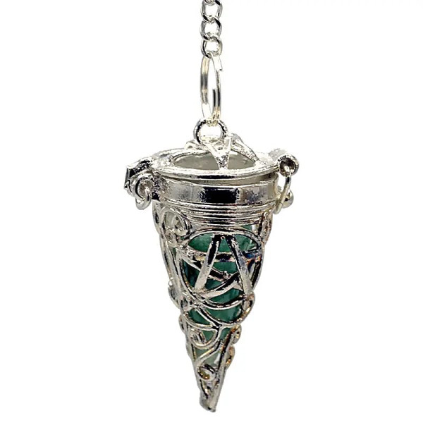 Pendule Pentacle avec pierres 7 Chakra -- 3.5x1.7 cm