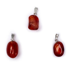 Pendentif Agate rouge avec crochet -- ±1-2.5cm