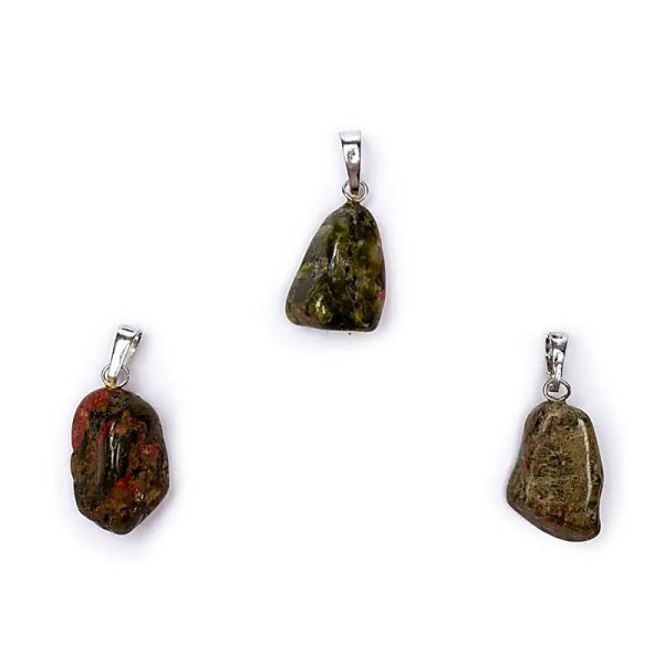 Pendentif Unakite avec crochet -- ±1-2.5cm