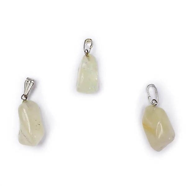 Broche de pendentif Quartz de soufre percé -- ±2-3cm