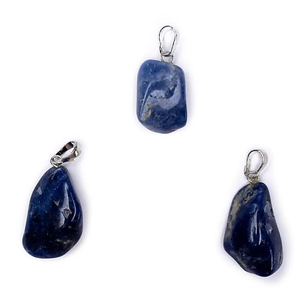 Broche pendentif Sodalite percée -- ±2-3cm