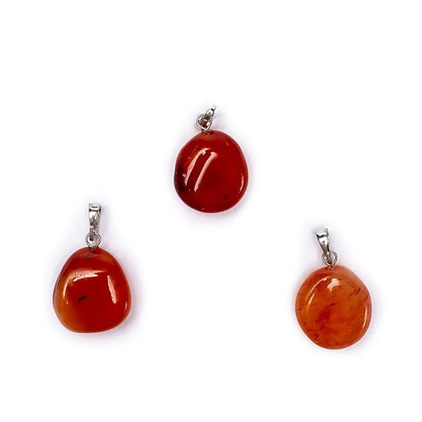 Broche pendentif Cornaline percée -- ±1-2.5cm