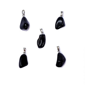 Broche pendentif Onyx noir percé -- ±1-2.5cm