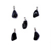 Broche pendentif Onyx noir percé -- ±1-2.5cm