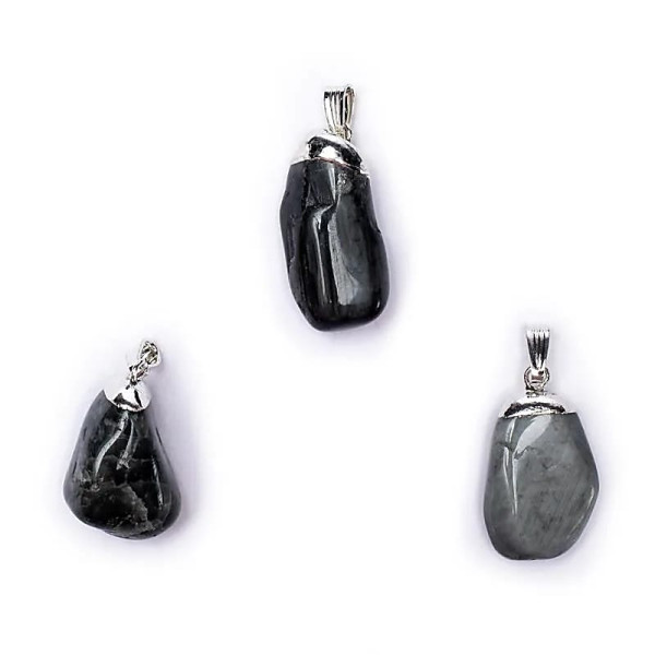 Pendentif Oeil de chat monture en métal -- ±2-3 cm