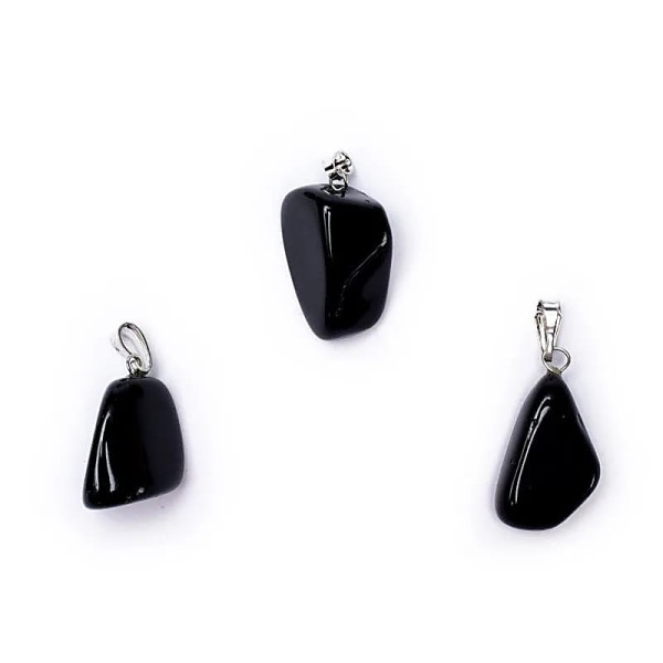 Pendentif Obsidienne noire avec crochet -- ±1-2.5 cm