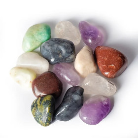 Mélange pierres polies Brésil qualité A -- ±3-5cm； ±5000g