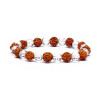 Bracelet Rudraksha / cristal de roche élastiqué -- 0.8 cm；8 cm
