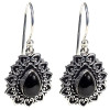 Boucles d'oreilles tourmaline noire-- 3.5cm