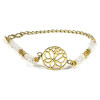 Bracelet lotus avec pierre de lune -- ±0.4cm