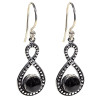 Boucles d'oreilles avec tourmaline noire-- 4cm