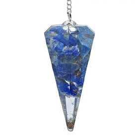 Orgonite Pendule Lapis Lazuli pointe à facette -- 11 g； 4cm