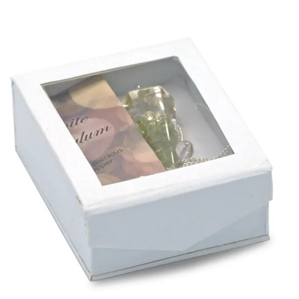 Orgonite Pendule Péridot pointe à facette -- 11 g； 4 cm