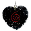 Pendentif d'Orgonite avec Shungite en forme de coeur -- 3.5 cm