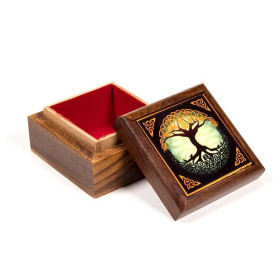Boîte à bijoux arbre de vie -- 6.5x6.5x3.5 cm