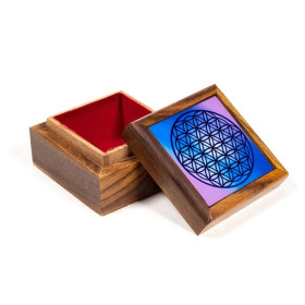 Boîte à bijoux Fleur de Vie -- 6.5x6.5x3.5 cm