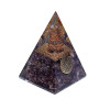 Orgonite Pyramide améthyste fleur de vie -- 5x5x8 cm