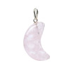 Pendentif en quartz rose forme de lune -- ±2x1,5cm