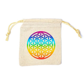 Pochette en coton Fleur de Vie -- 10x11cm