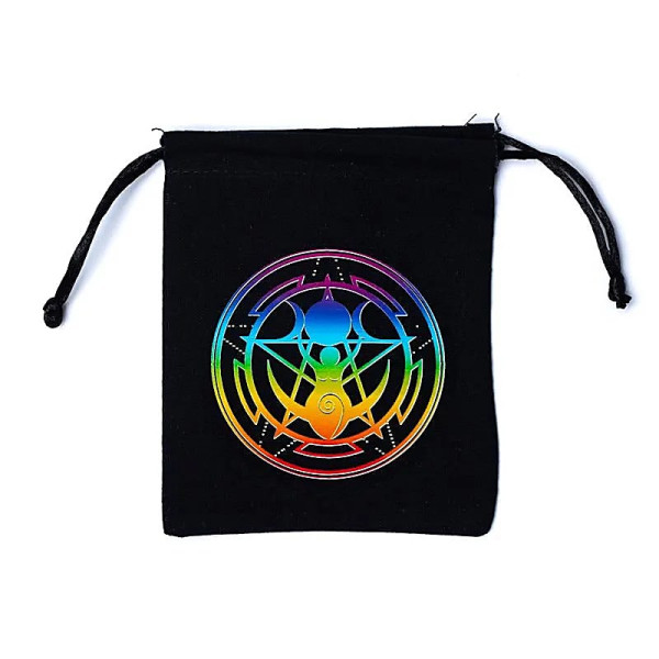 Pochette en coton Déesse noir -- 12x10,5cm