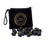 SET Rune Oracle en agate noire dans une pochette en velours -- 215g