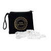 SET Rune Oracle en cristal de roche dans une pochette en velours -- ±2x1,5cm
