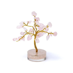 Arbre de pierres précieuses en quartz rose -- ±8cm