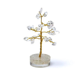 Arbre de pierres précieuses en cristal de roche -- ±8cm