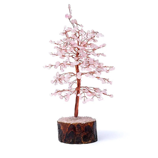 Arbre de pierres précieuses quartz rose -- ±23cm