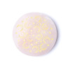 Disque minéral gravé quartz rose lunes et étoiles -- ±5cm