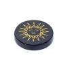 Disque minéral gravé tourmaline noire Soleil -- ±5cm