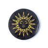Disque minéral gravé tourmaline noire Soleil -- ±5cm