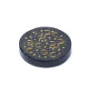 Disque minéral gravé tourmaline noire lunes et étoiles -- ±5cm