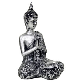 Bouddha avec bougeoir en argenté -- 326 g； 20.5 cm