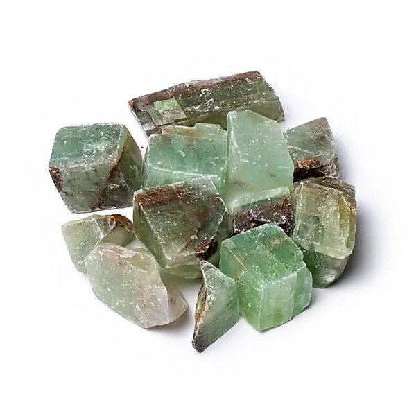 Calcite verte brute -- ±500g； ±2-8 cm