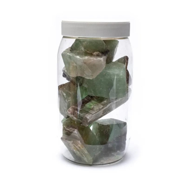 Calcite verte brute -- ±500g； ±2-8 cm
